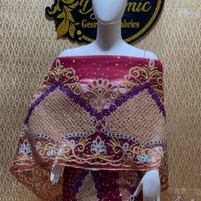 MAROON VIP SILK ON NET GEORGE